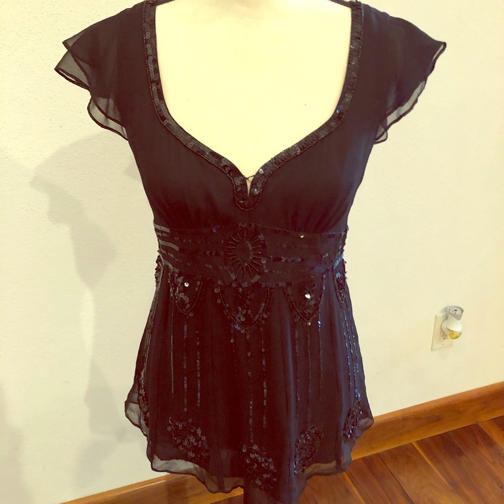 Nanette Lepore sequined fluid top
